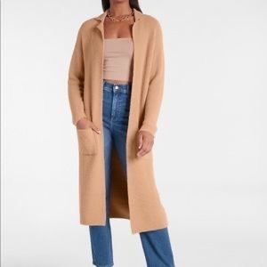 Express Cozy Notch Collar Duster Cardigan